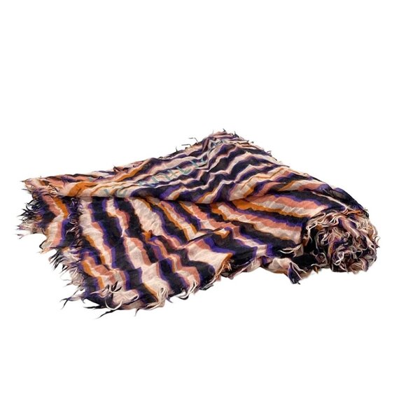 LOUIS VUITTON Etole - Pink Purple Orange Scarf Cashmere Silk 304-080725 - Picture 2 of 9